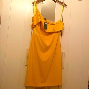 Ralph Lauren women’s one-shoulder, sheath cocktail dress